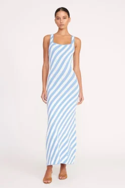 KATIE DRESS BLUE SEASHORE STRIPE