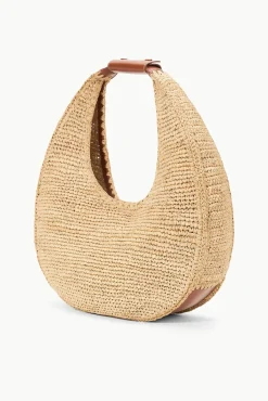 LARGE RAFFIA MOON BAG NATURAL RAFFIA