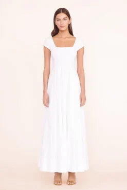 MAXI SHORT SLEEVE WELLS DRESS WHITE