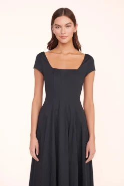 MAXI SHORT SLEEVE WELLS DRESS BLACK