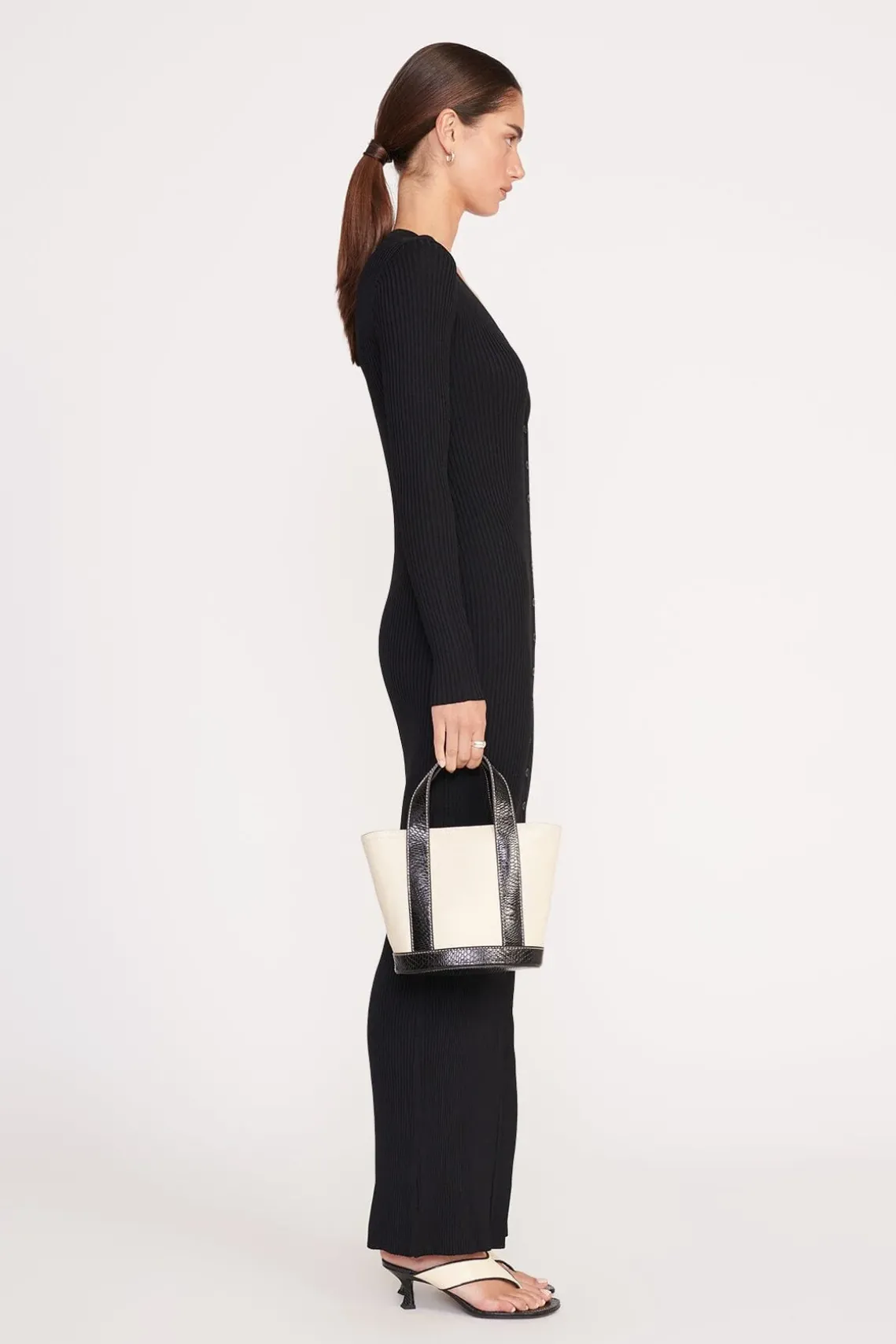 MINI ALLORA TOTE CREAM BLACK