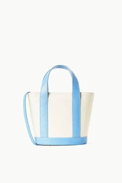 MINI ALLORA TOTE CREAM STAUD BLUE