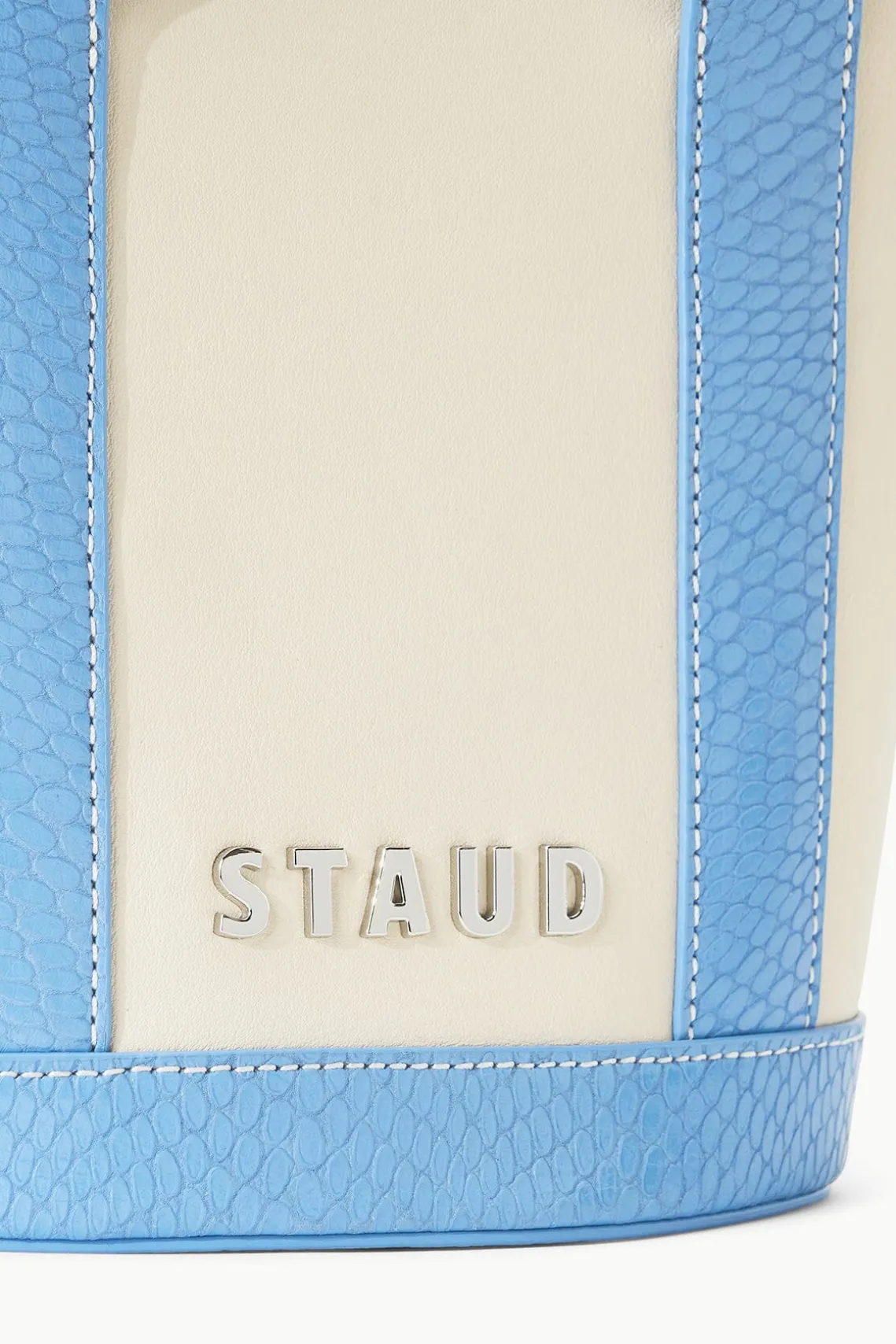 MINI ALLORA TOTE CREAM STAUD BLUE