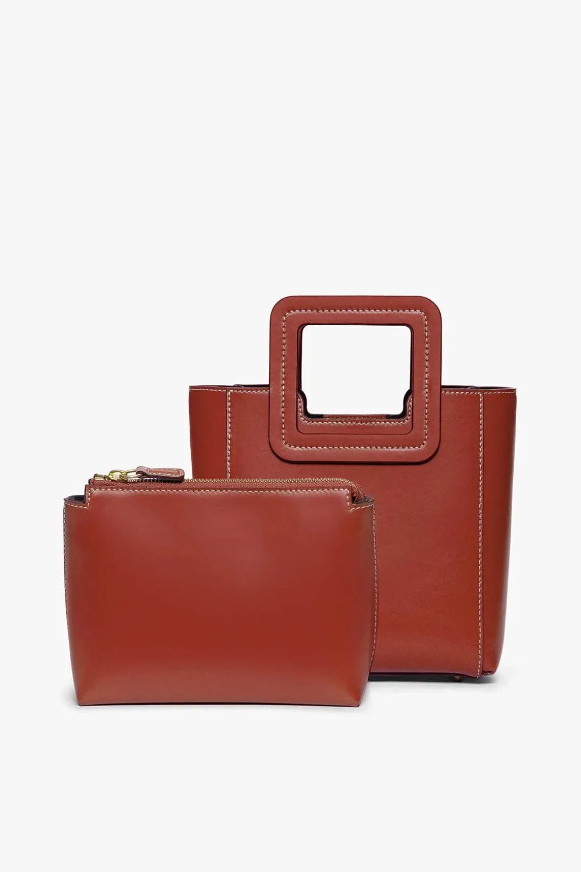 MINI SHIRLEY LEATHER BAG COGNAC
