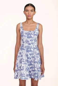 MINI WELLS DRESS BLUE TOILE