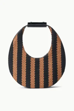 MOON BAG BLACK TAN SEASHORE STRIPE