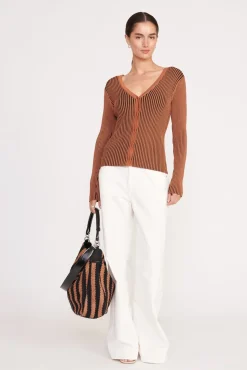 PERRY BAG BLACK TAN SEASHORE STRIPE