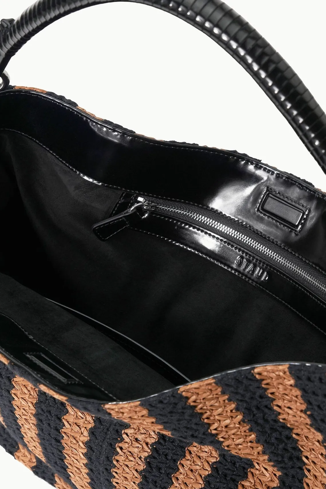 PERRY BAG BLACK TAN SEASHORE STRIPE