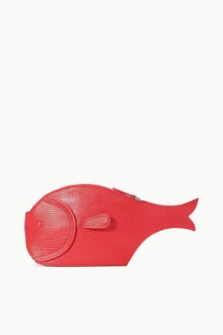 PESCE LEATHER CLUTCH RED ROSE