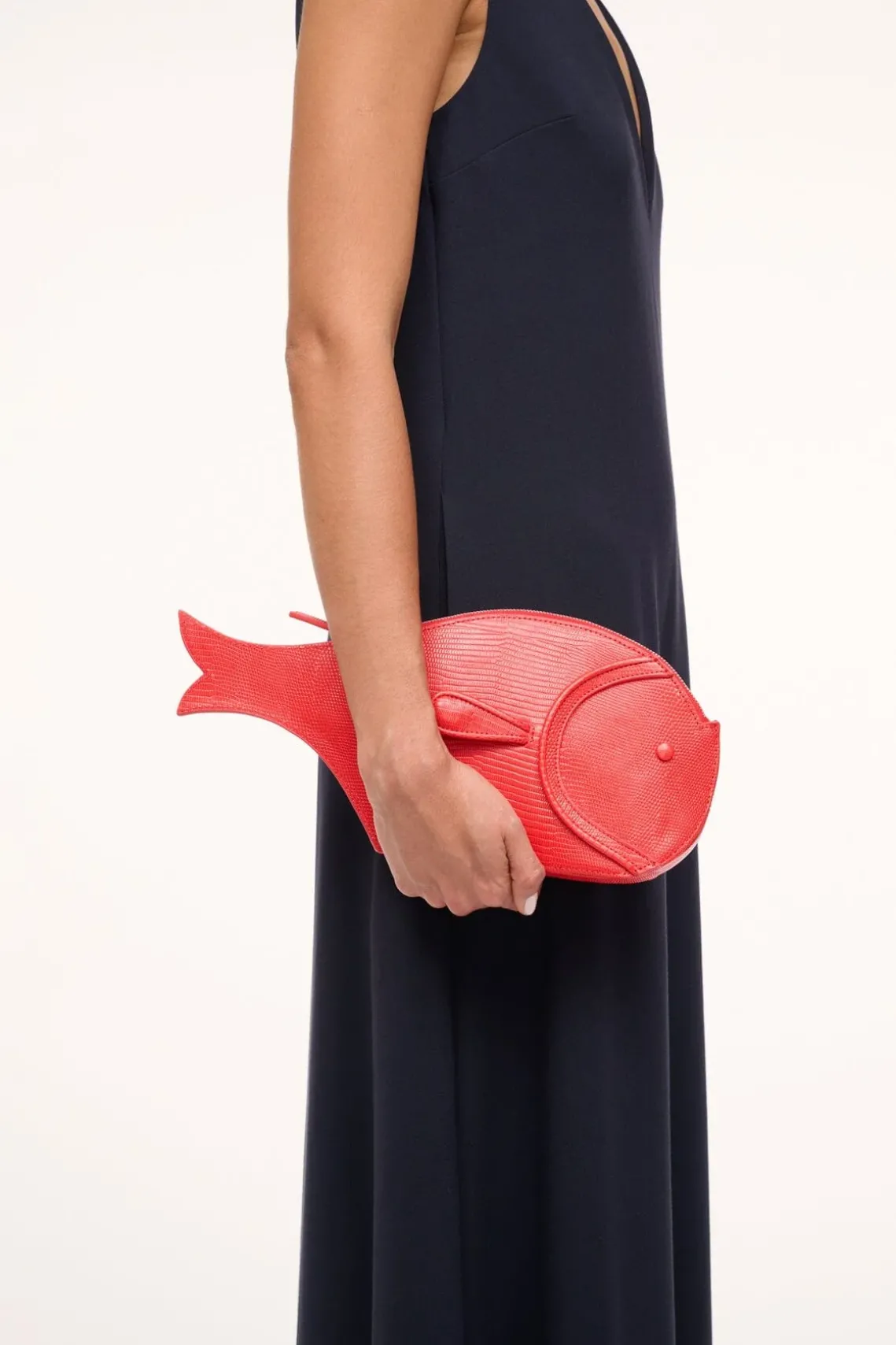 PESCE LEATHER CLUTCH RED ROSE