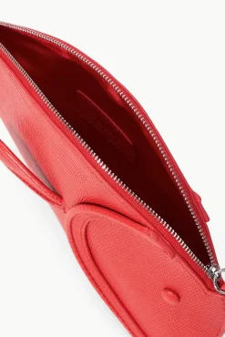 PESCE LEATHER CLUTCH RED ROSE