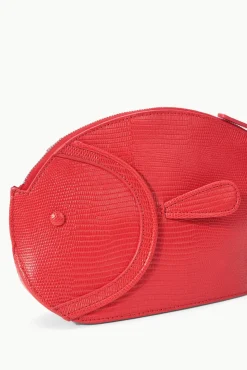 PESCE LEATHER CLUTCH RED ROSE