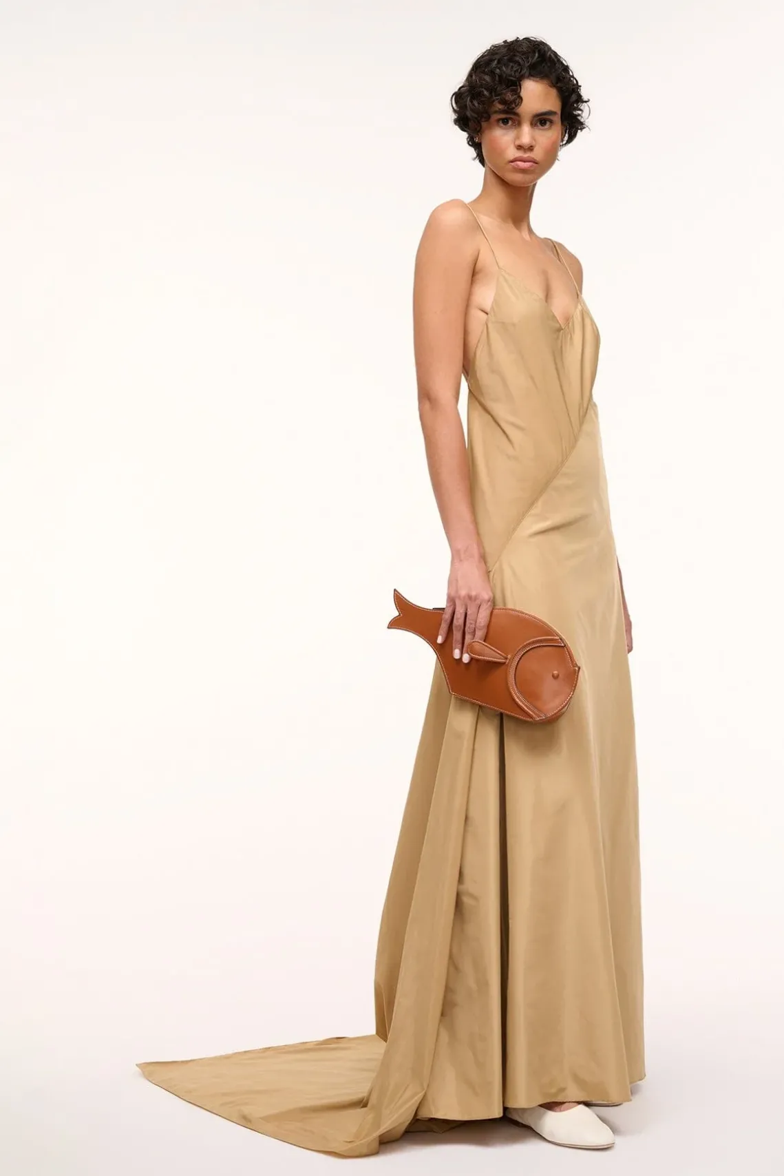 PESCE LEATHER CLUTCH TAN