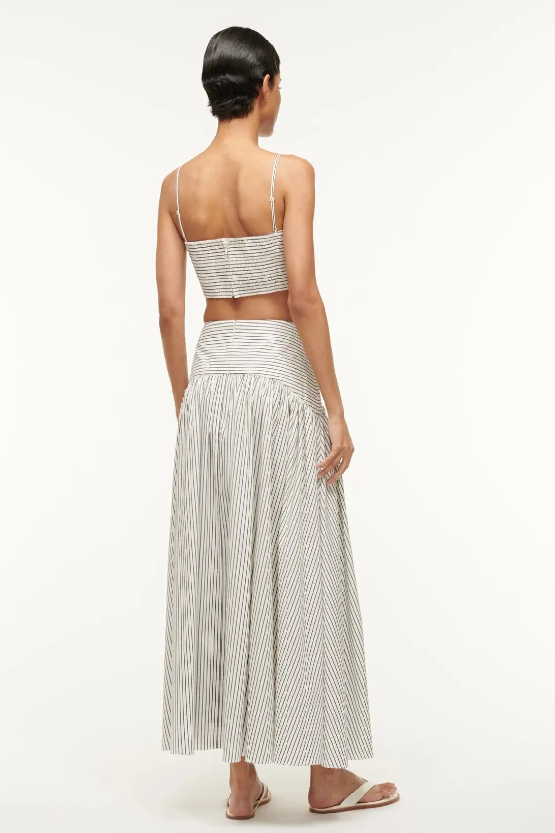 PROCIDA SKIRT IVORY MICRO STRIPE