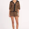 SAMARA SHORT  BLACK TAN SEASHORE STRIPE