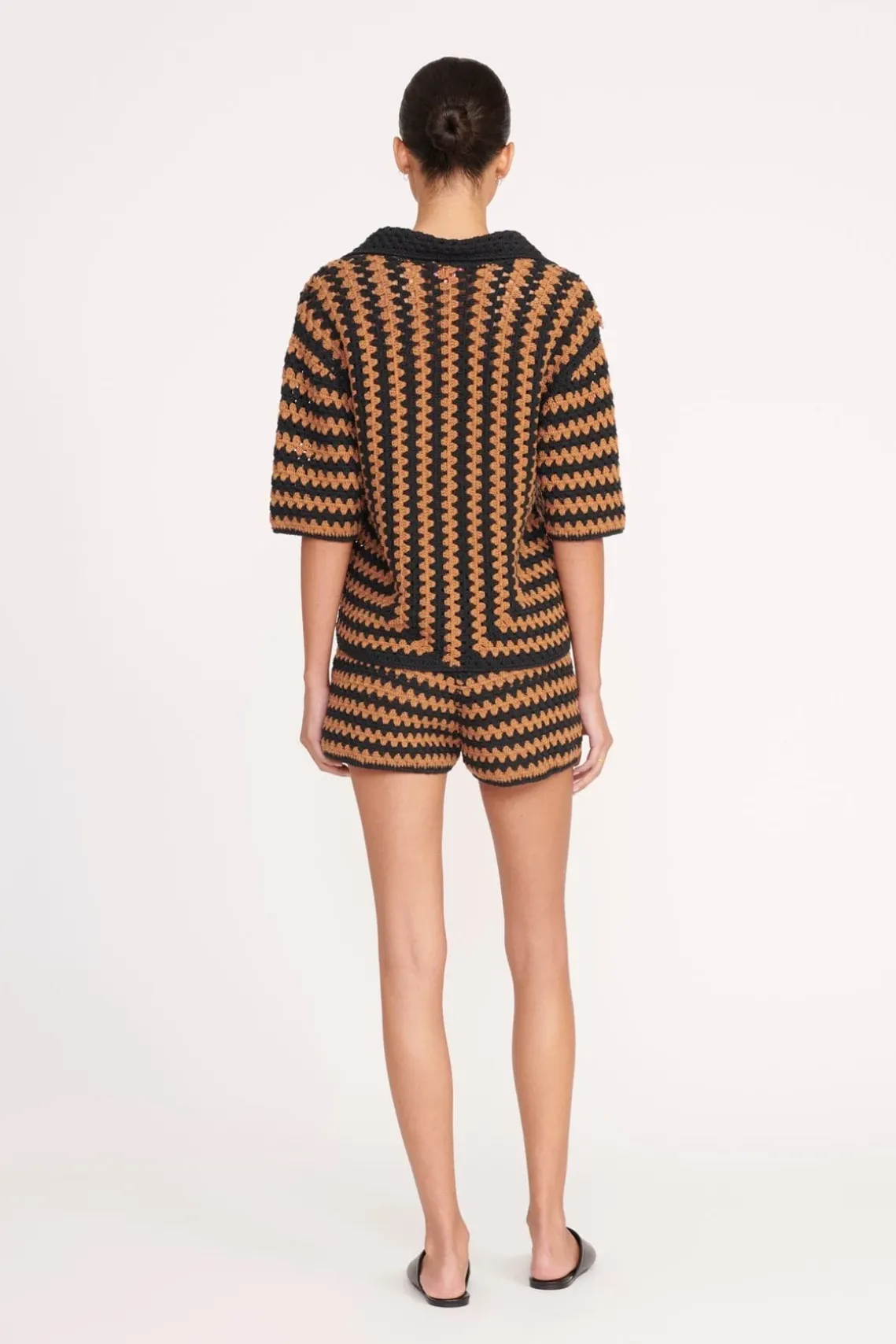 SAMARA SHORT BLACK TAN SEASHORE STRIPE