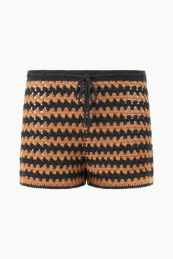 SAMARA SHORT BLACK TAN SEASHORE STRIPE