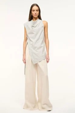 SAWYER TOP  IVORY MICRO STRIPE