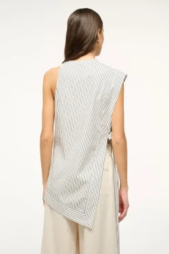 SAWYER TOP  IVORY MICRO STRIPE