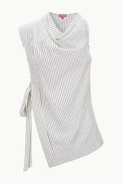 SAWYER TOP  IVORY MICRO STRIPE