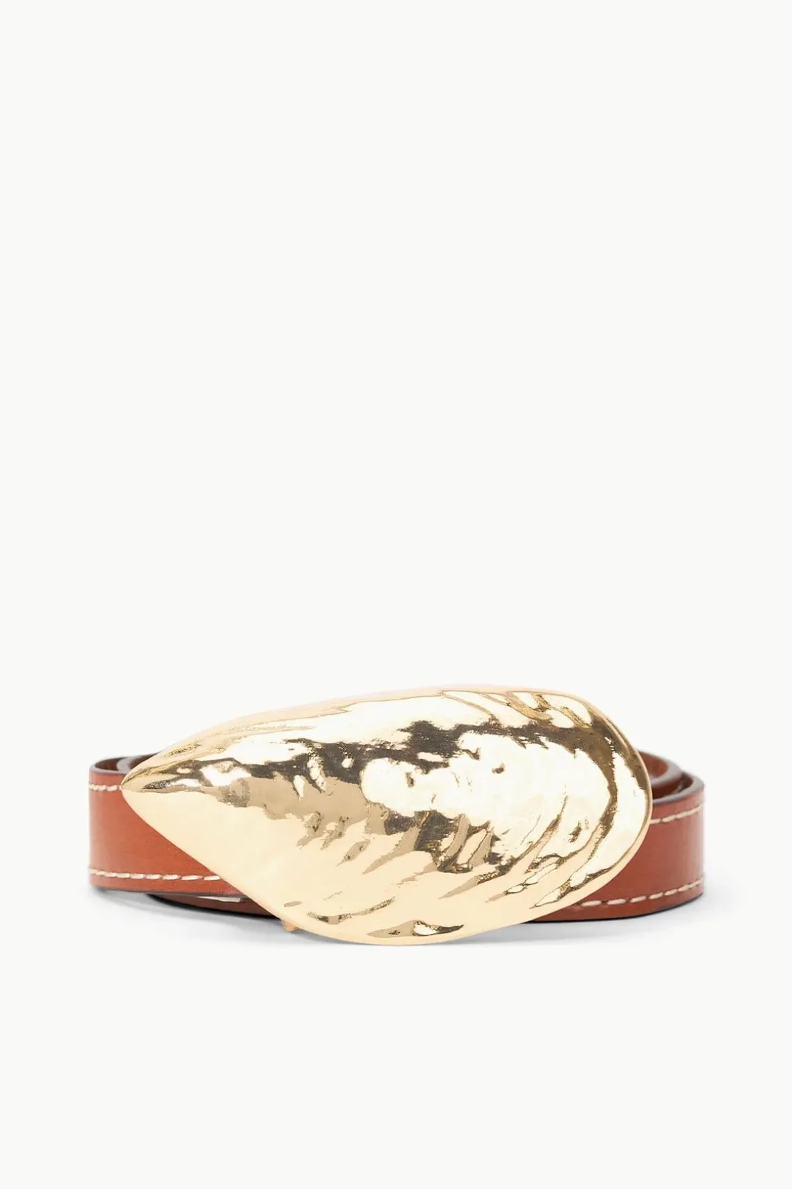 SHELL BUCKLE BELT TAN
