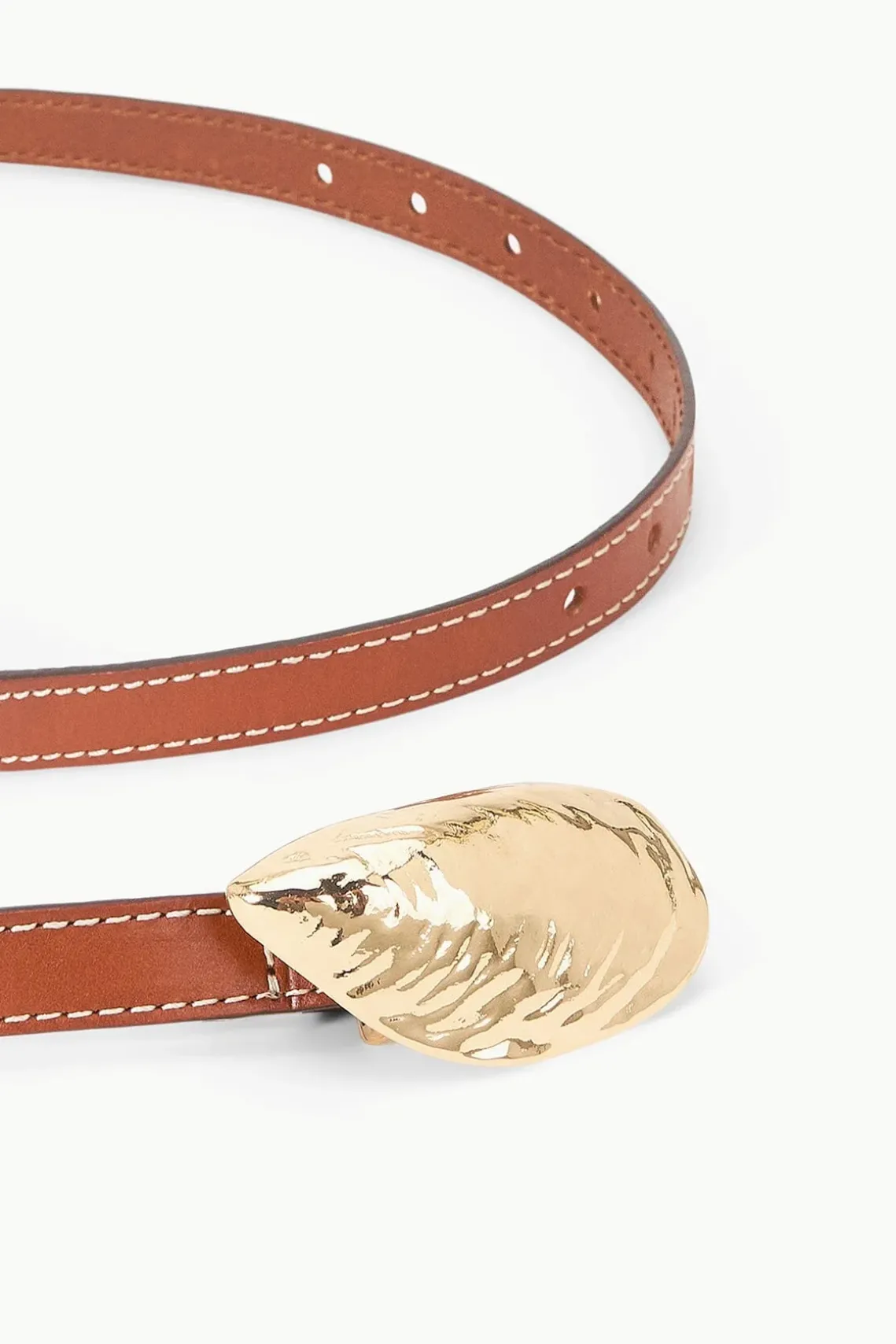 SHELL BUCKLE BELT TAN