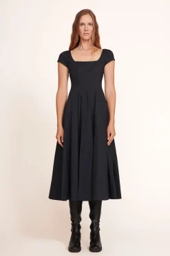 SHORT SLEEVE WELLS DRESS BLACK