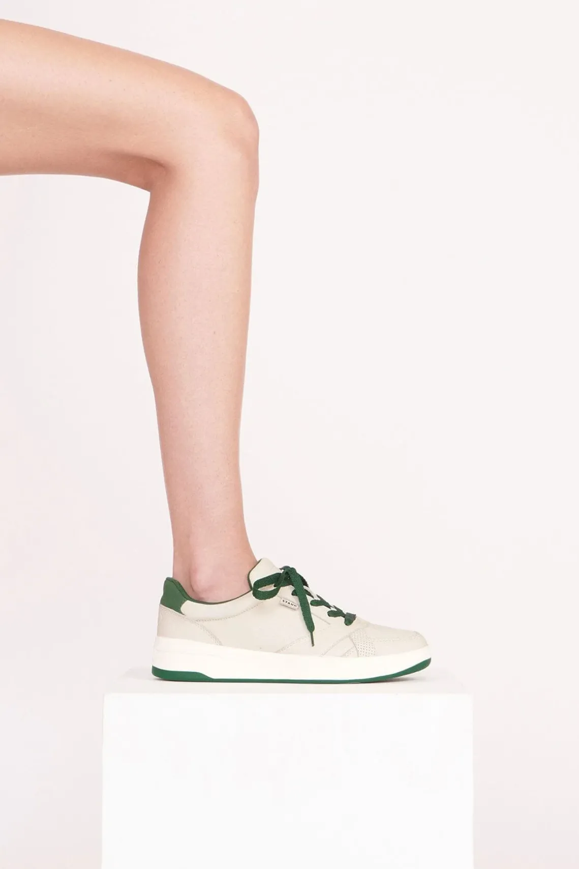 STAUD + KEDS THE COURT SNEAKER CREAM GREEN