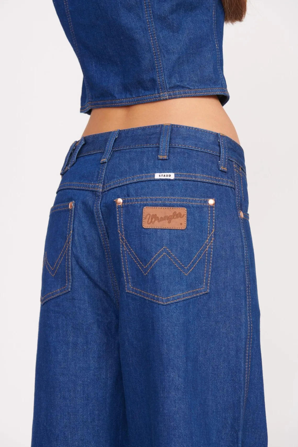 STAUD + WRANGLER THE LOOSE JEAN DARK RINSE