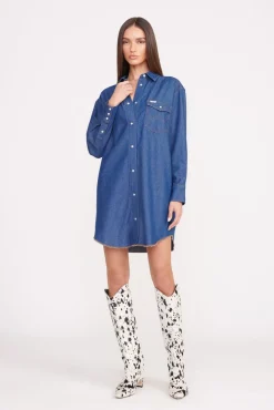 STAUD + WRANGLER THE OVERSIZED WESTERN DARK RINSE