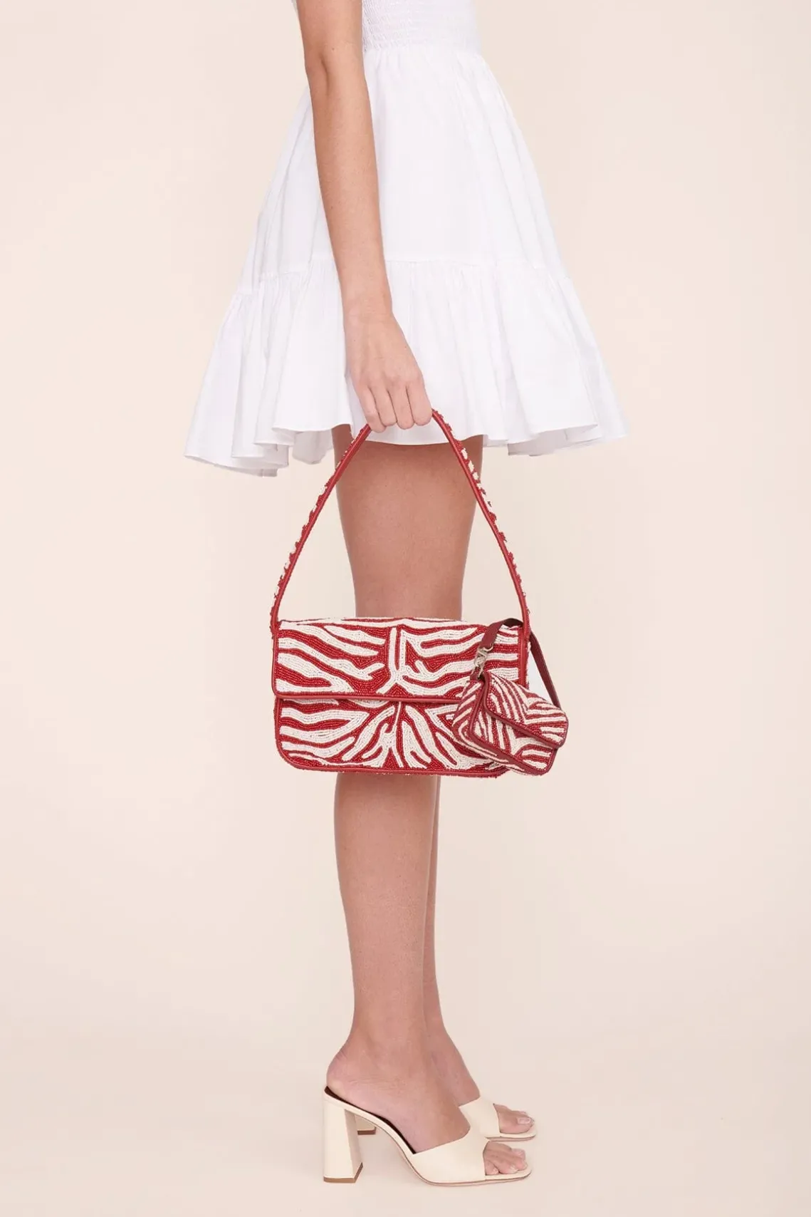 TOMMY BEADED BAG SCARLET WHITE
