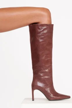 WALLY HIGH HEEL BOOT  MAHOGANY