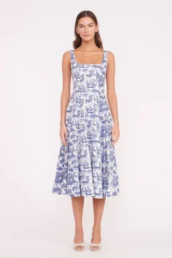 WELLS DRESS BLUE TOILE