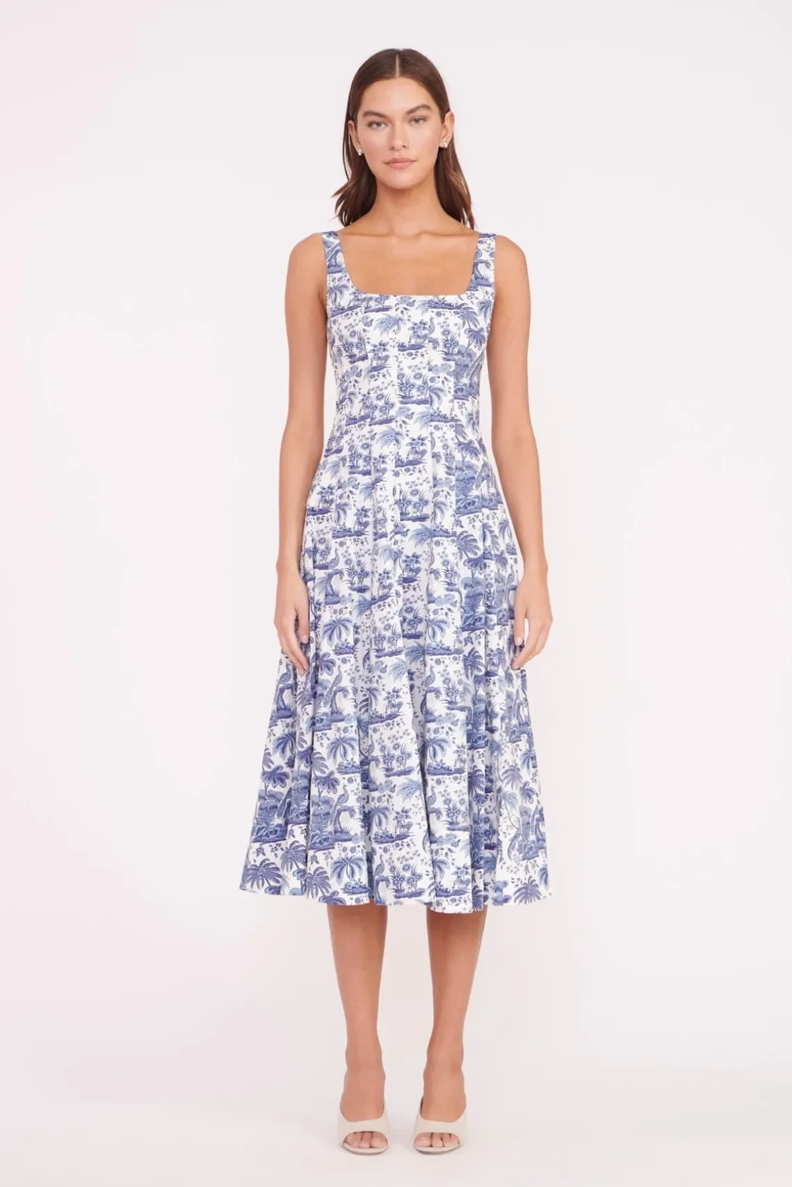 WELLS DRESS BLUE TOILE