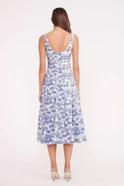 WELLS DRESS BLUE TOILE
