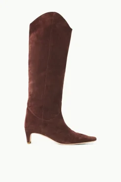 WESTERN WALLY BOOT MAHOGANY SUEDE