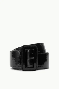 WIDE WAIST BELT BLACK PATENT