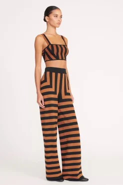 ZOLA TOP BLACK TAN SEASHORE STRIPE