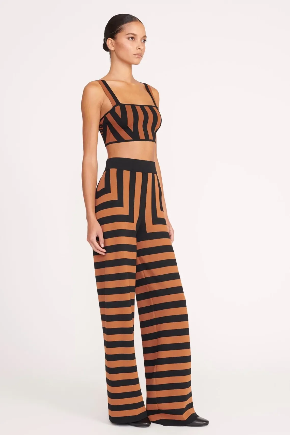 ZOLA TOP BLACK TAN SEASHORE STRIPE