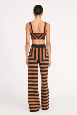 ZOLA TOP BLACK TAN SEASHORE STRIPE