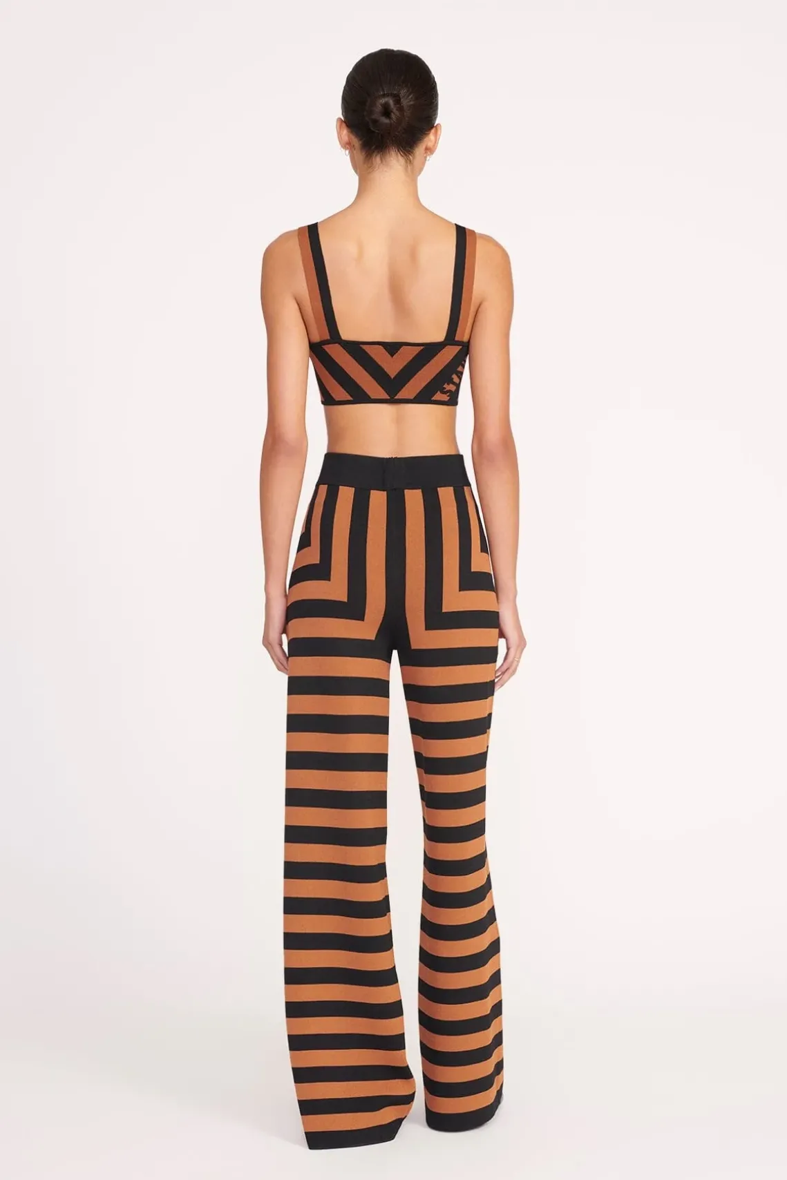 ZOLA TOP BLACK TAN SEASHORE STRIPE